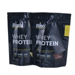 Laminated black mylar ziplock plastic whey protein powder packaging bags 1