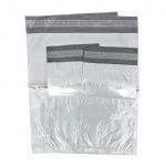Custom white black eco friendly apparel packaging invoice shipping supplies poly mailer mailing bag envelope with clear pouch