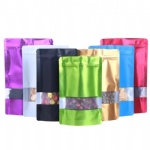 2021 zipper pouch bags with window for tea coffee whey protein powder packaging custom stand up pouch zipper bags for dry food