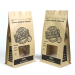 Custom Stand up pouch brown kraft paper dry food packaging bags small minimum paper flat bottom stand up packaging bags