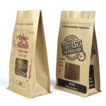 Wholesale Custom Printed Clear Window Compostable Stand Up Unprinted Pouch Brown Kraft Zipper Paper Bag For Snack Packaging