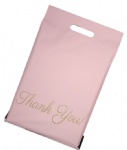 Stocks to sell hot pink design poly mailers with handle 10*13in waterproof 25*33cm handle hot pink mailing bags 500pcs for shipping