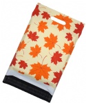 Stocks to sell maple design poly mailers with handle 10*13in waterproof 25*33cm handle maple mailing bags 500pcs for shipping
