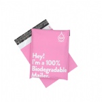 Pink Thank you biodegradable poly mailers 10*13in 1000pcs 2.5mil 25*33cm Pink thank you biodegradable mailing bags for clothes shipping